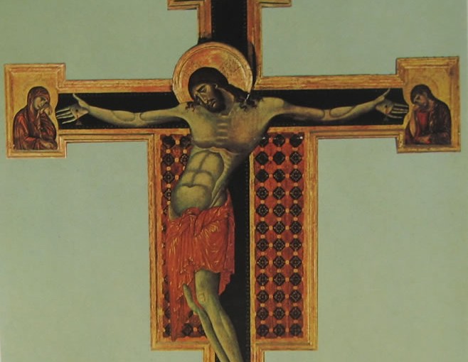 Cimabue: Crocifisso, cm. 336 x 267, Chiesa di San Domenico, Arezzo.